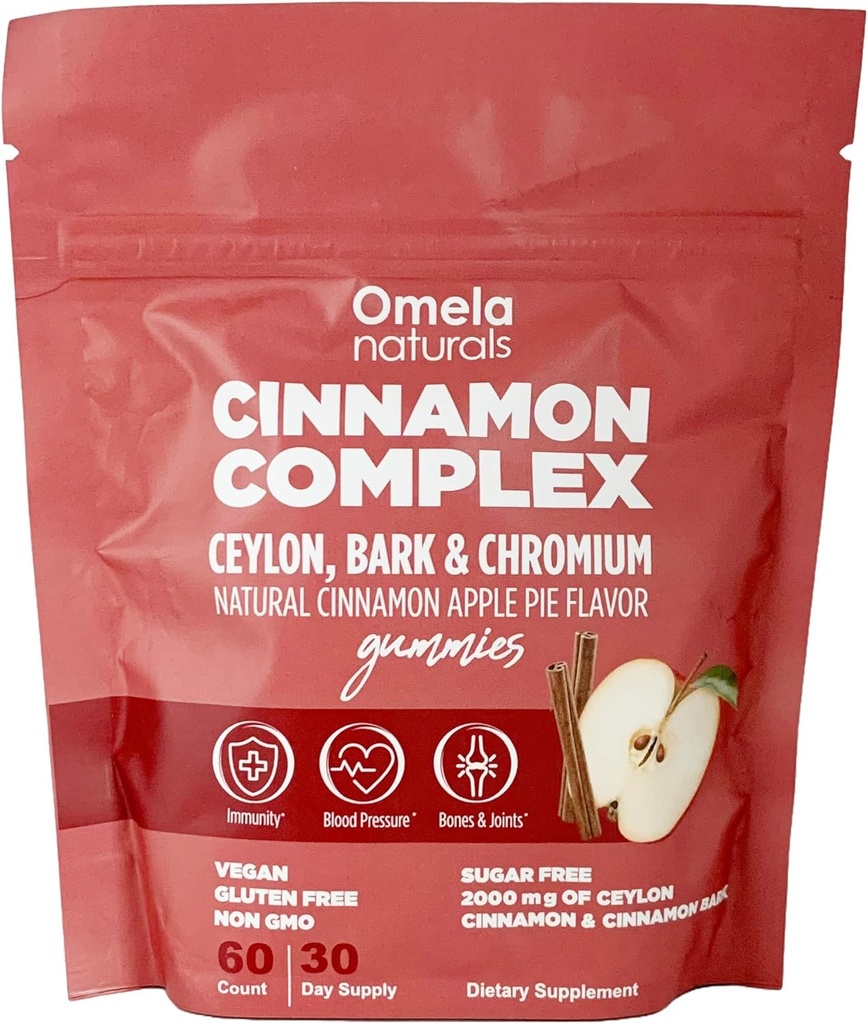סוכר חינם Ceylon Cinnamon Complex Gummies Apple Cinnamon Flavor
