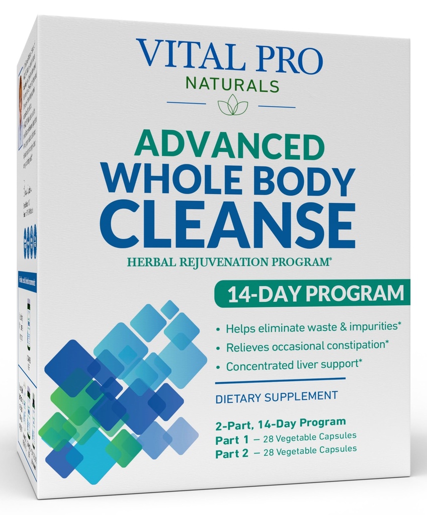 Vital Pro Naturals - Advanced Whole Body ניקויse with Milk Thistle, Magnesium, Cape Aloe, and Herbs for Occasional Constipation and Healthy Elimination, 2 חלק 14 Kit, 56 קפסולות