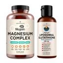 AMANDEAN Premium Liposomal Glutathione & Magnesium Complex Bundle. Antioxidant. Liquid Setria. High-Absorption Magnesium Threonate, Glycinate & Malate. Brain & Liver Health. Memory, Focus & Sleep