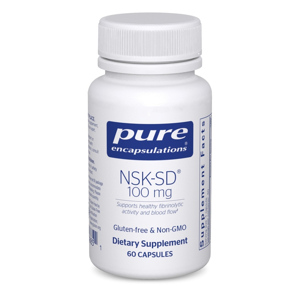 טהור Encapsulations NSK-SD - 100 מ"ג Nattokinase - עבור נורמלי דם Circulation - תמיכה פעילות Fibrinolytic * - Gluten Free & non-GMO - 60 קפסולות