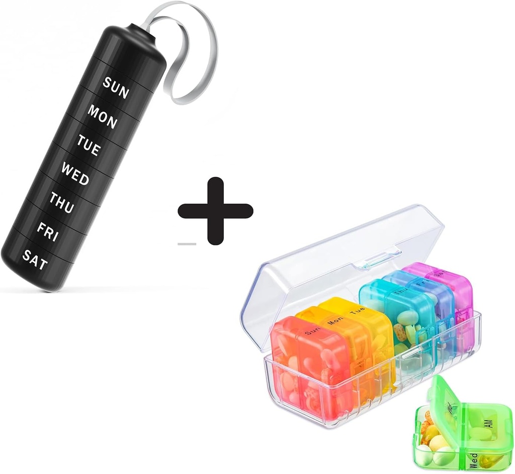 Zoksi Travel Pill מארגנת, Daily Adder Holder, Portable Case with 7 Detachable Largeשוואת גלולות שבועיות Box 7 Day for Outside, Office, Home