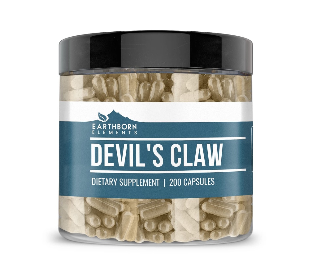 Earthborn Elements Devil's Claw לחלץ 200 קפסולות, Pure & Undiluted, No Additives