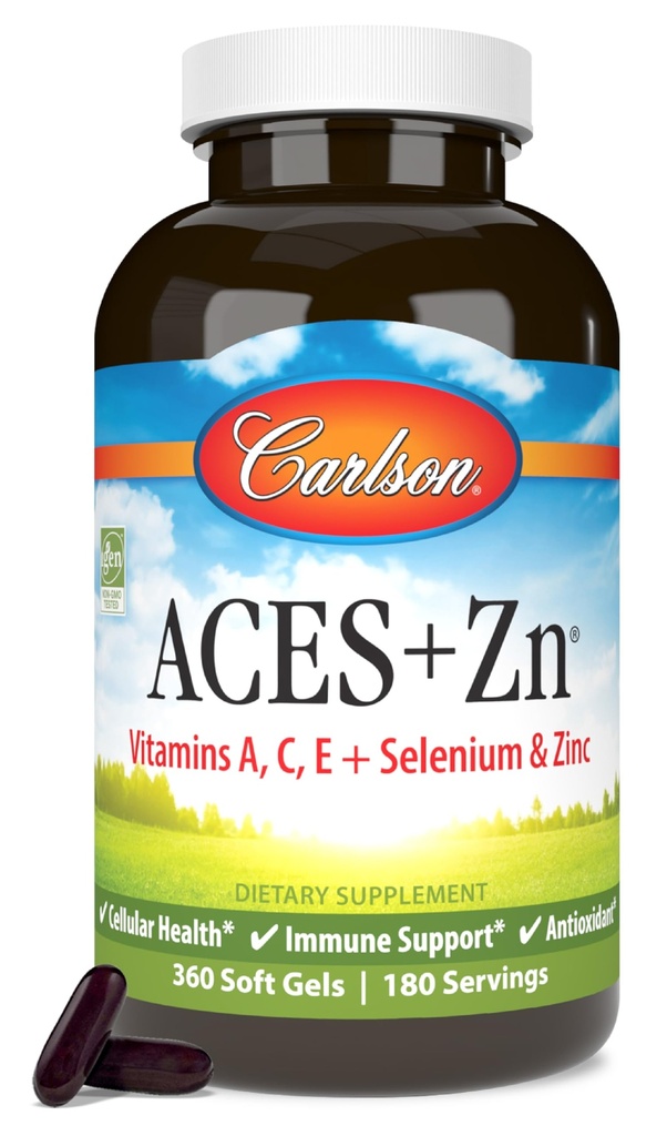 קרלסון - ACES + Zn, ויטמינים A, C, E + Selenium & Zinc, Multivitamin עם Zinc, Health & Immune Support, Selenium Multivitamin, Antioxidant, 360 Softgels