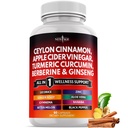 Ceylon Cinnamon, Turmeric, Apple Cider Vinegar, Geneseng, Aloe Vera, Berberine Plus Banaba, ג'ינג'ר Root - 60 Count