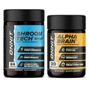 OnNIT Premium Alpha Brain Bundle - Nootropic Brain Supplement (30 Count) עבור Focus, ריכוז וזיכרון + Shroom Tech Sport for Exercise, Energy & Cardiovascular Performance (84 Count)