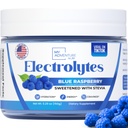 Zero Sugar - Blue Raspberry Electrolytes אבקת - דלה מרעננת - Caffeine Free Energy - All Natural Ingredients - טבעוני, Keto ו- Paleo - Sugar Free Electrolyte אבקת משקאות Mix - 37 משרתים