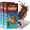 YUM-V'S - Kids Multivitamin Chewable Chocolate Bears - Multivitamin for Kids Supplement - 16 ויטמינים ומינרלים - ויטמינים כולל D, Zinc, C, B Complex & More, 60 Count (Pack of 2)