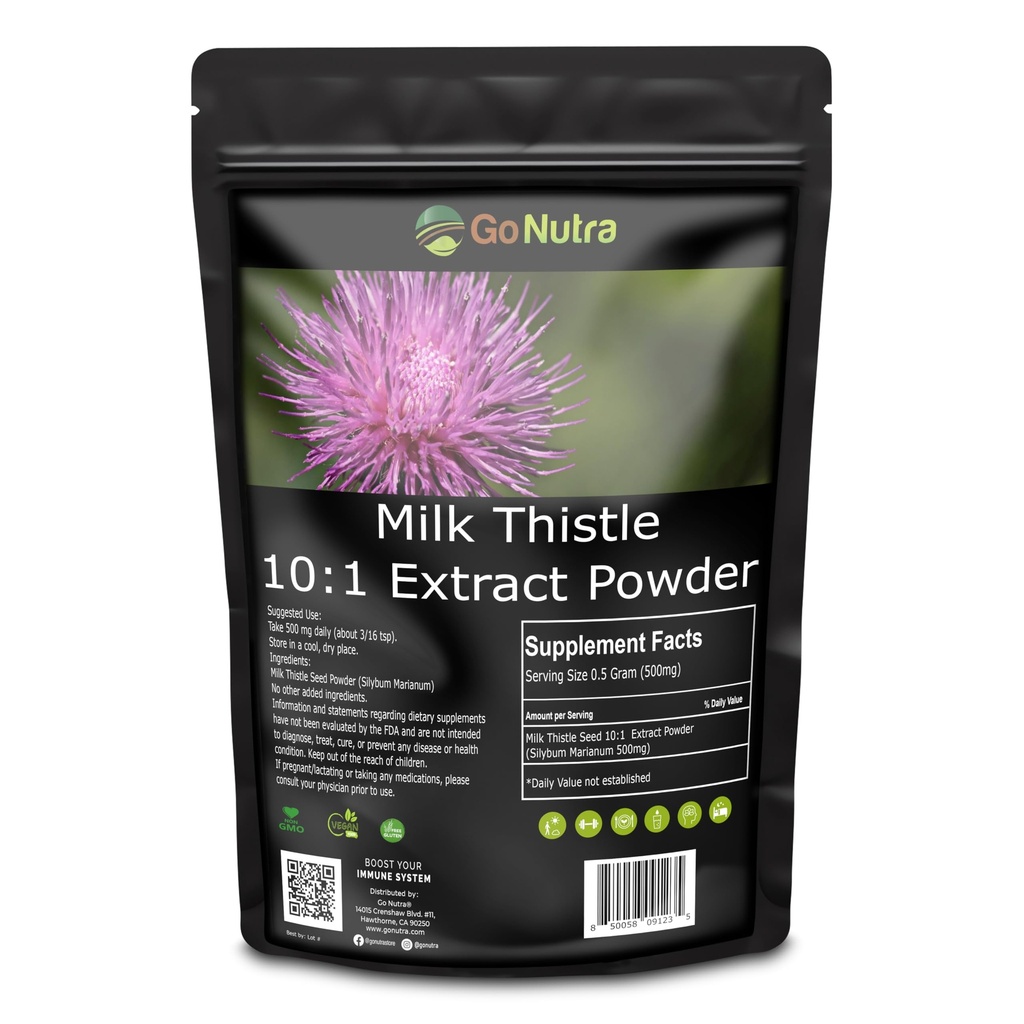 אבקת חלב Thistle אבקת 1 lb. | Milk Thistle Extract 5:1 חיזוק Silymarin | Silybum Marianum Herbal תוסף non-GMO