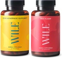 Wile Perimenopause תומך + תוספי פלאש חם, תמיכה של 2Pack Menopause לנשים, (2) בקבוקי 60 קפסולות כל אחד, 120 Total Total Total