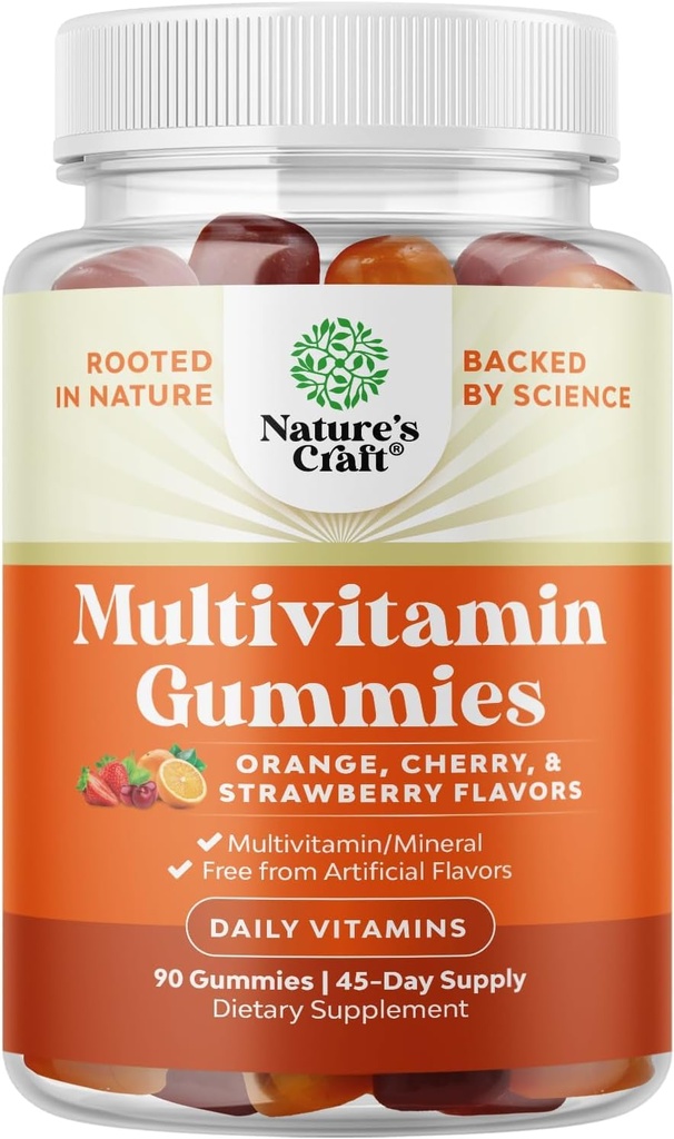 Multivitamin Gummies for Adults - Halal Multivitamin Gummy with B12 Biotin - Gelatin-Free Gummy Multivitamins for Men & Women - ויטמין חניכיים עם Zinc & ויטמין D - Non-GMO Gluten-Free - Count