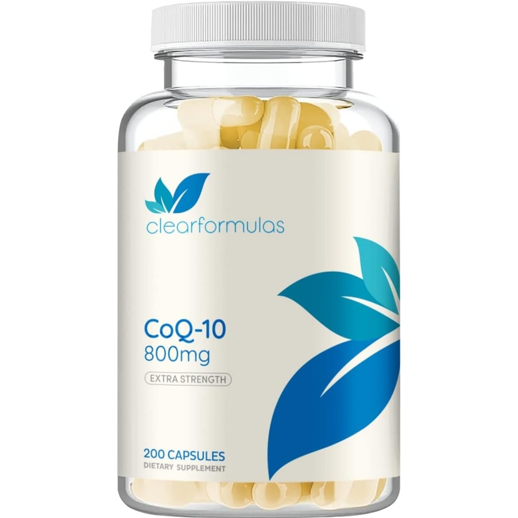 כוח נוסף CoQ10 800 מ"ג - Quick Absorption Coenzyme Q10 800 מ"ג ל Antioxidant for Heart Energy and Aging Support - High Stability CoQ10 Ubiquinone Caps - Made in a cGMP US Lab (100 משרתים)