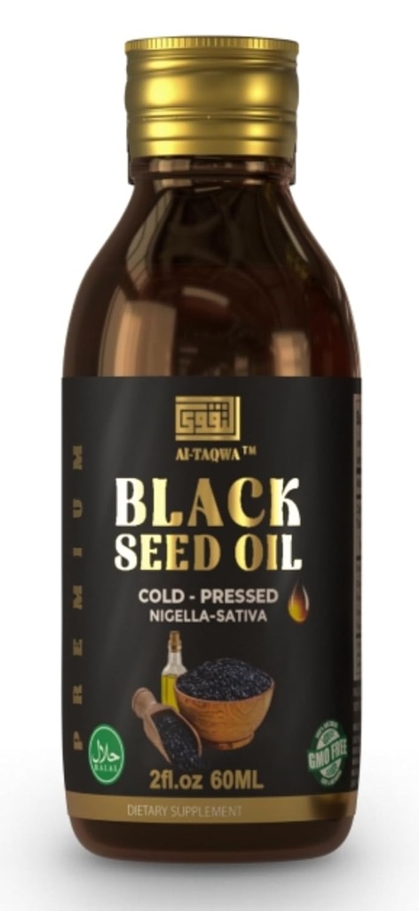 Black Seed Oil, Pure Virgin Black Cumin Seed Oil (Nigella Sativa) Kalonji, Cold Pressed, Unrefined, Thymoquinone, Vegan Friendly, Non GMO, 60 מ"ל נוזל נוזלי