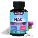 NAC תוסף, N-Acetyl Cysteine כמוסות 800 מ"ג, N-Acetyl תוספת עם חלב Thistle 200 מ"ג, תמיכה אנטי-חמצן, טבעוני, GMOs-Free, NAC Count (Pack of 1)