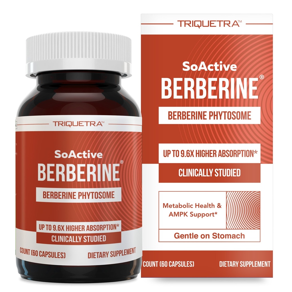 SoActive Berberine 550 מ"ג: 9.6X גבוה יותר Absorption, קלינית למד, אופטימיזציה Phytosome | תמיכה Metabolism & AMPK Activation