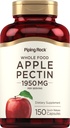 Piping Rock Apple Pectin קפסולות | 1950 מ"ג | 150 גלולות | תוספי תזונה | Non-GMO, Gluten Free