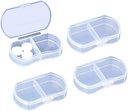 4PCS Pill Case for Purse Small Pill Organer Portable Travel Daily Pill Containers AM & PM Mini Pill Box, Fish Oil, תוסף Holer