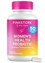 Pink Stork Women's Health Probiotic, 50 מיליארד CFU | סקר קליני פרוביוטיקה | Vaginal, Gut, Mood, & הורמונלי | Yeast & Odor Support | Probiotic and Prebiotic Bel | 30 קפסולות טבעוניות