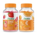 Lifeable Zinc 50mg + ויטמין C750 מ"ג, חניכיים בונדלה - גדול Tasting, ויטמין תוסף, Gluten Free, GMO חינם, Chewable Gummymymy