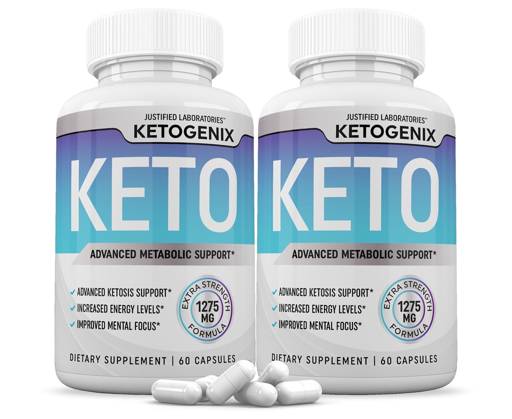 (2 Pack) Ketogenix Keto Pills 1275MG New & משופר פורמולה מכיל Apple Cider Vinegar נוסף אבקת שמן זית בתולה 120 קפסולות