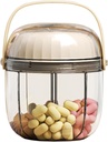 MURRI & MURRDI גלולות מארגנת עם 4 השוואתיים, Travel Pill Box גלולת גלולה גלולת גלולות מקרה Anti-Mixing & Wide פתיחה, קומפקטי גלולות מכיל הולר עבור תרופות שמן דגים (F Cream White)