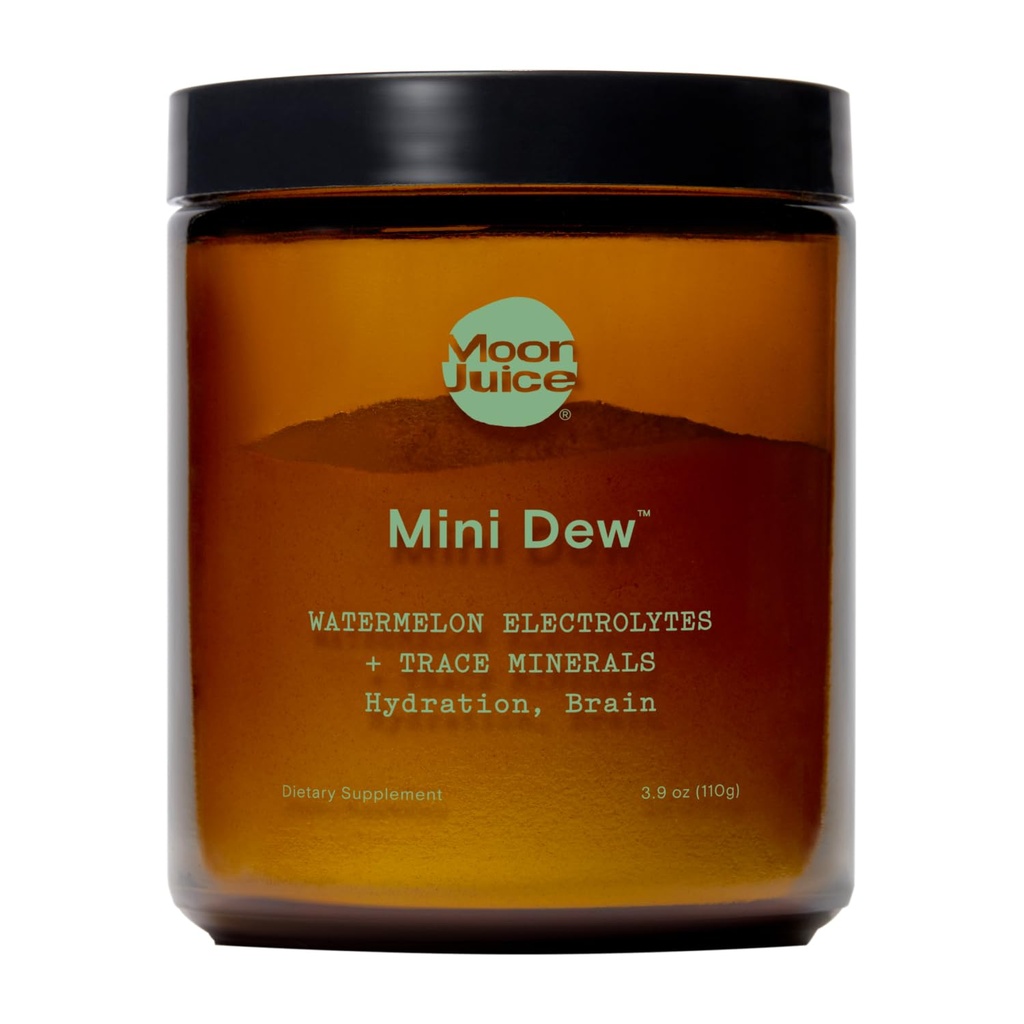Moon Juice Mini Dew Electrolytes אבקת - Sugar Free מינרלים & Electrolyte hydrotion אבקת עבור הקלה מיידית ותמיכה המוח - Magnesium, Calcium, Potassium, Pink Salt, Watermelon, 30 משרתים