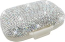 Bling Pill Case for Purse Medicine Container Holder Pocket Pill Case Medicine מארגנת עבור ויטמין/Fish Oils/Supplement Travel Medicine Kit (8 השוואת Silver)