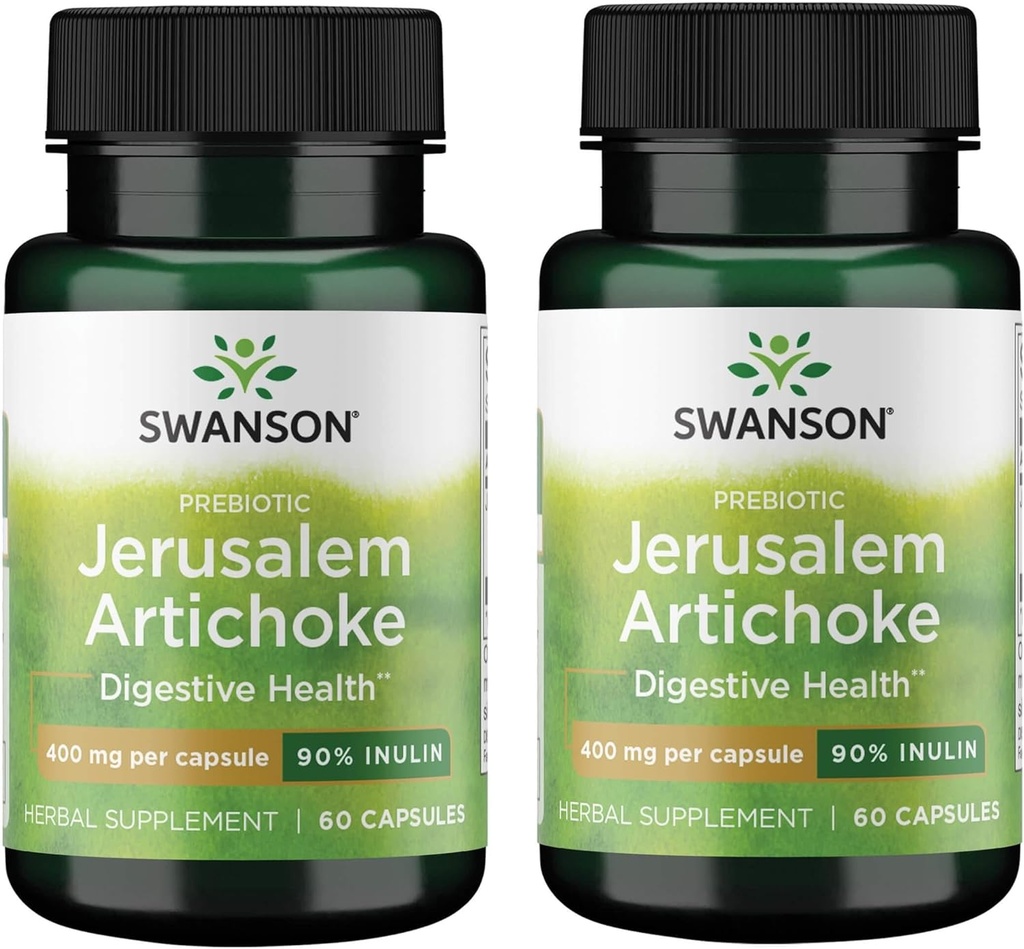 Swanson Prebiotic Jerusalem Artichoke - 90% Inulin 400 מ"ג 60 Caps (2 Pack)