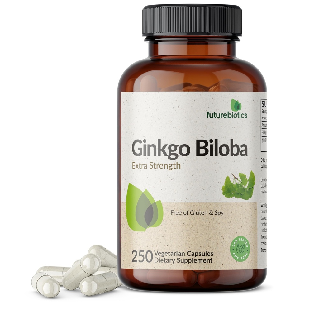 Futurebiotics גינקו בילובה תוספת כוח תומך בתפקוד המוח וזיכרון תמיכה, 250 קפסולות צמחוניות
