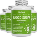 Nu Best Blood Sugar - Premium Formula with Bitter Melon, Ashwagandha, Cinnamon, Chromium, Magnesium, ויטמינים, Alpha Lipoic Acid, Cayenne Pepper - תמיכה בסוכר דם בריא - Pack 4