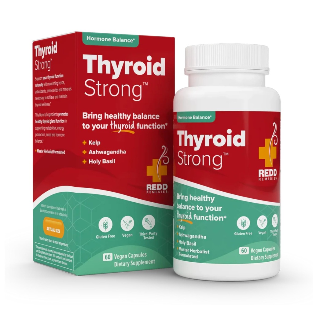 Redd Remedies, Thyroid Strong, תומך בתפקוד Thyroid ומאזן, 60 קפסולות טבעוניות