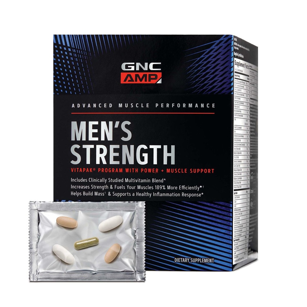 GNC AMP Men's Power Vitapak התוכנית, 3 מוצרים ב 1 Pack, Absorbable Creatine, Mass Building, Power השרירים, Anabolic Primers, Boost, Pro Ingredients, Multivitamin, 30 יום אספקת אספקה, 30 יום אספקת אספקה, 30 ימים אספקת משאבים, Anabolic Primers, Boost.