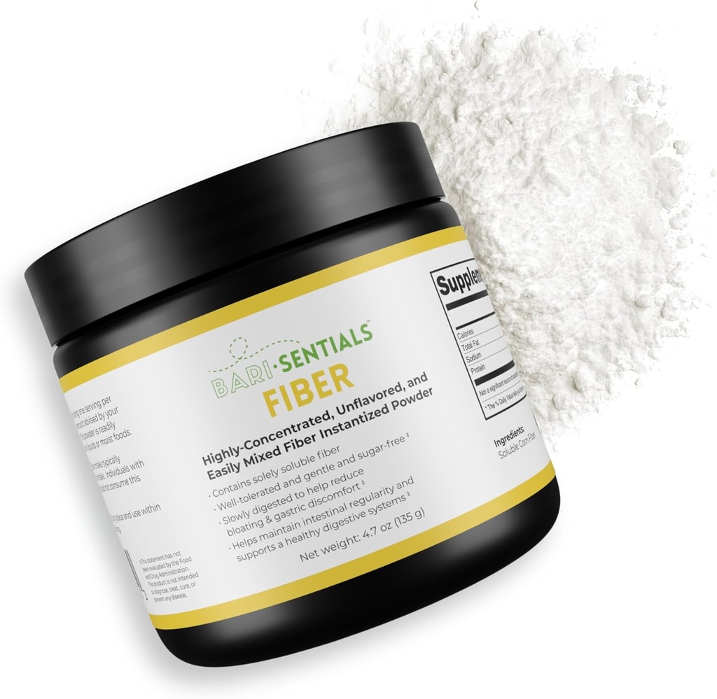 Barisentials Soluble Fiber Powder Supplement – Unflavored Digestive Health & Gut Support Supplement, Easily Mixes, Gluten & Sugar Free, Bariatric Fibre, 135g (40 Servings)