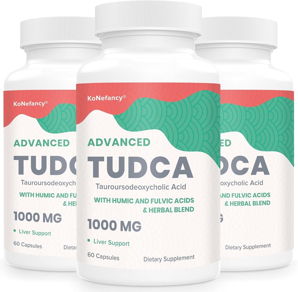 TUDCA Liver תוספי 1000 מ"ג - 180 קפסולות טבעוניות,Milk Thistle Herbal Band with Fulvic and Humic Acid for Liver, Digestive Health