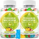 Potassium Magnesium תוספת חניכיים, חניכיים פוטסיום עבור מבוגרים ילדים, גבוה Absorption Magnesium Glycinate עבור מחוקק Cramps & Immune Health, Sugar-Free, טבעוני מעורב פלברס, 120 הרוזן ספירה