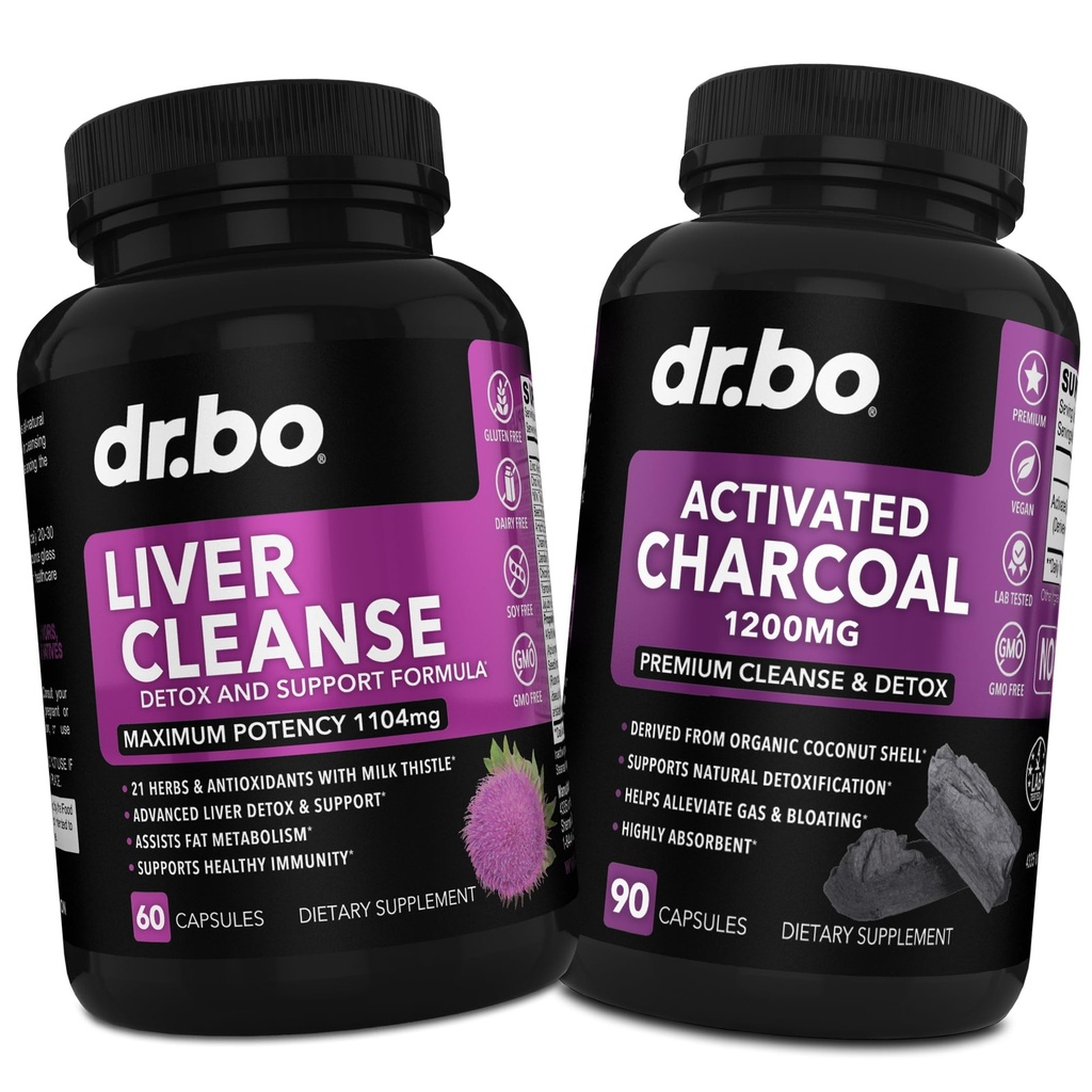 Liverנקה ומופעל כמוסות Charcoal - Liver Health Pills with Artichoke, Berberine, Turmeric Herbs - 1200mg Organic Charcoal Pills for Stomach Gas ו- Bloating תמיכה תמיכה