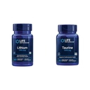 Life Extension Lithium 1000 mcg ו Turine 1000 מ"ג - בריאות המוח, Anti-Aging, Longevity, Memory, Cognition, Mood, Heart, Liver, השרירים ותמיכה גופנית - 100 הרוזן