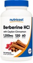 חומרים מזינים Berberine HCl עם Ceylon Cinnamon קפסולות (120 קפסולות, 60 משרתים) - Non-GMO, מוצרים ללא בעלי חיים