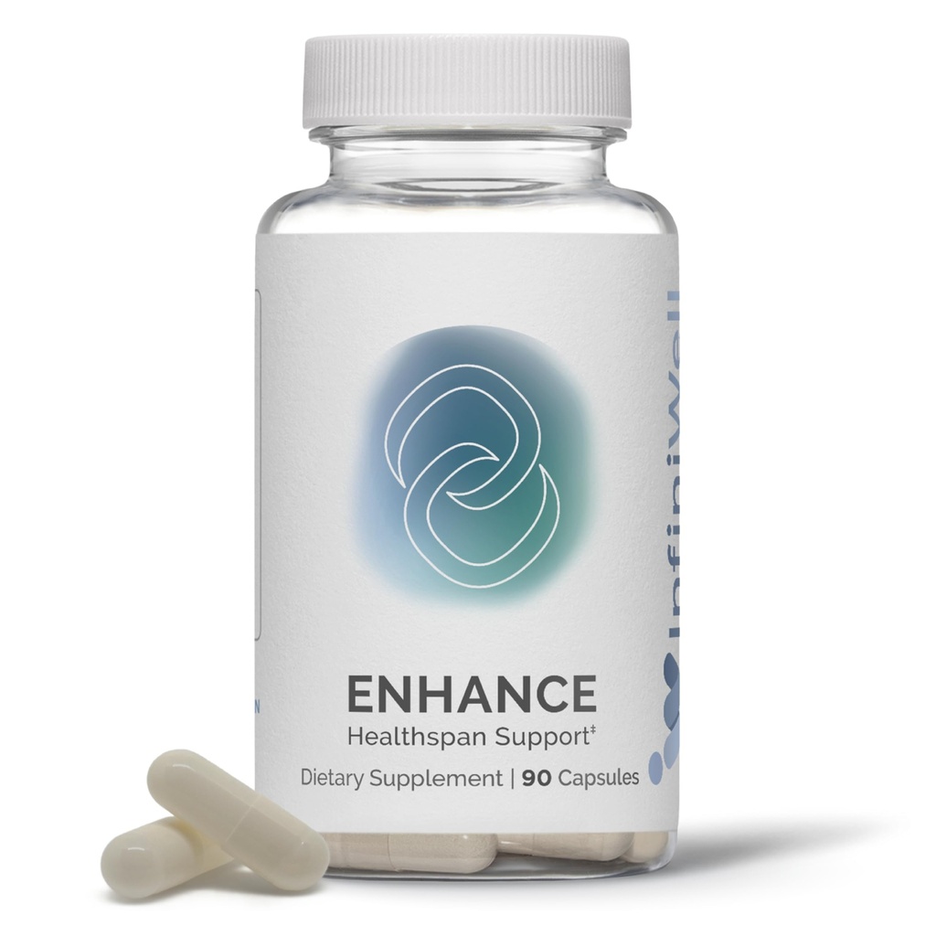 InfiniWell Enhance - בריאות Aging, Longevity תוסף עם Trimethylglycine (TMG)- עודד התחדשות סלולרית ו- Mitochondrial Health - מסייע לקדם את בריאות תוחלת הבריאות והזדקנות אפיגנטית (90 קפסולות)