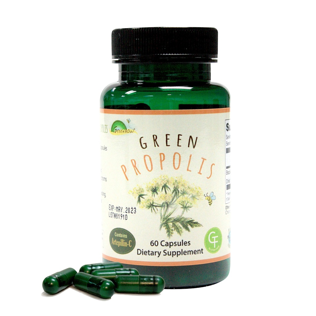 Greenbow Green Propolis – Genuine Brazilian Green Propolis, Contains Artepillin C – One of The Most Nutrition Packed (Vegan Capsule)