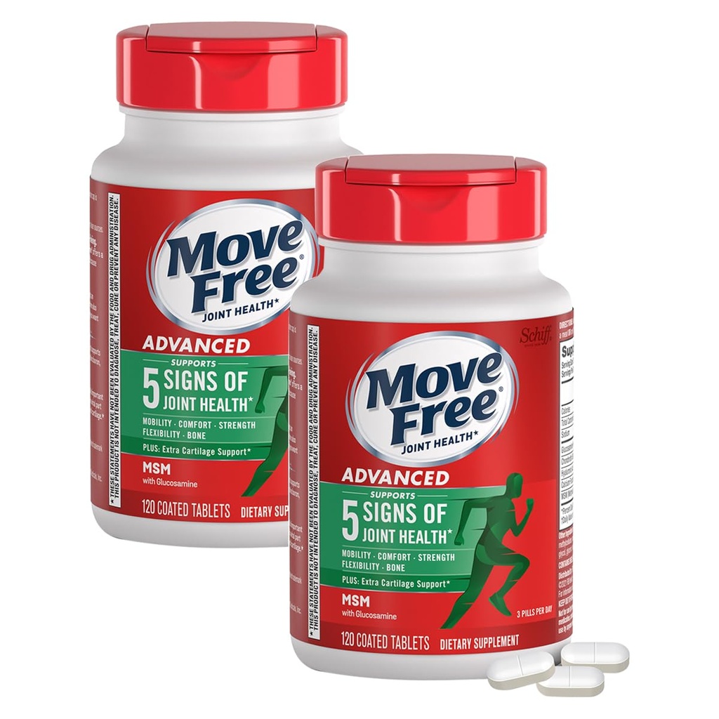 הזיזו את Glucosamine Chondroitin MSM תמיכה תוסף, תמיכה ניידות, נוחות, כוח, גמישות ועצמות, 120 טבליות / 40 משרתים (2 Pack)