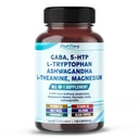 GABA, 5-HTP L-Tryptophan Ashwagandha Chamomile L-theanine Magnesium - Made in USA