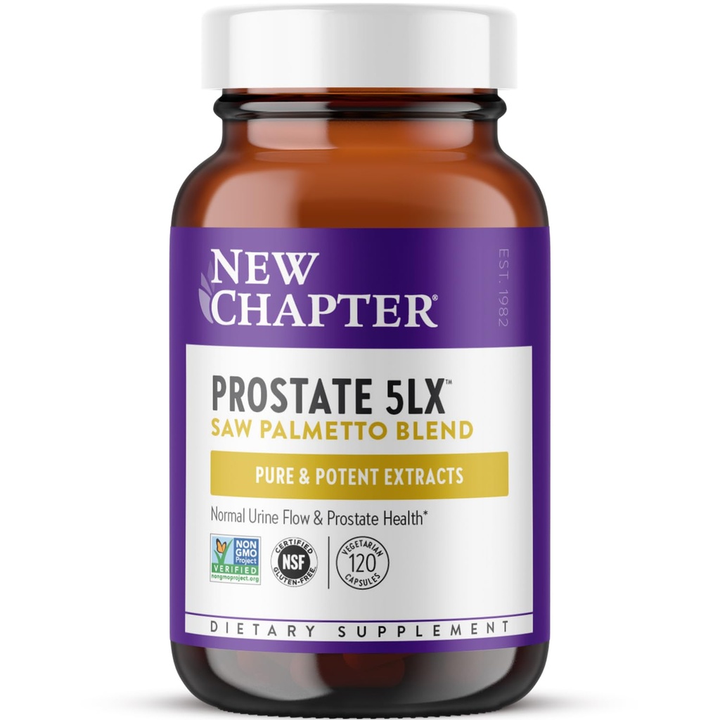 חדש פרק Prostate תוסף - Prostate 5LXTM עם כוח קליני ראה פאלטו + פרמנטד סלניום עבור בריאות גברים - 120 ct Vegetarian כמוסות