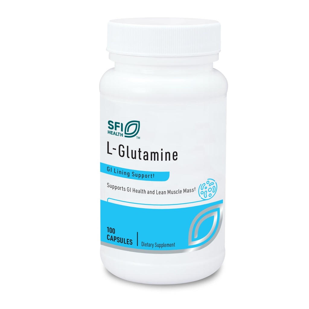 Klaire Labs SFI Health L Glutamine קפסולות - 500 מיליגרםs Hypoallergenic Amino Acids תוספת - תומך שריר GI פונקציונלי - חלב חינם וגלוט חינם (100 קפסולות)