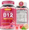 Methyl B12 Gummies 5000 mcg w/L-Methylfolate, B6, Lion's Mane Mushroom, CoQ10, PQQQ, Magnesium Glycinate, תוספת כוח ליposomal ויטמין B12 מורכב עבור אנרגיה, פוקוס,Brain & Immunity 1Packackack