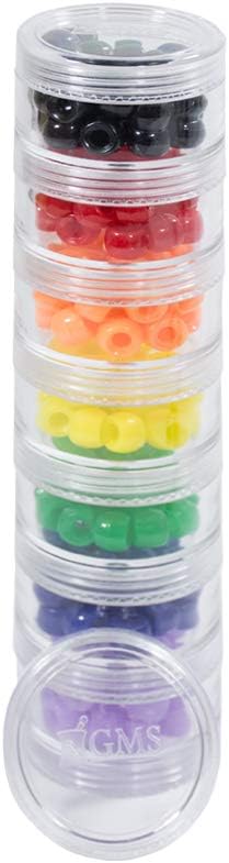 GMS Small 7 Day Stack-able Pill מארגנת מקרה עבור תרופות, ויטמינים, ותוספים עם 7 Lids - אחד עבור כל מכשיר נייד ו- Removable Container (Clear)