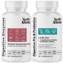 תוספי נוער & Tonic Digestive עבור Bloating, סדירות ו- Gut Health. Enzymes Probiotics & Prebiotics for Digestion to Break Down Food and to Use Daily, for Women & Men - 120 Pills