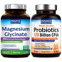 Innate Vitality Magnesium Glycinate & Probiotics 120 מיליארד Bundle, non-GMO, No Gluten Milk Soy & טבעוני, Magnesium (120 Caps) & Probiotic (30 Caps)