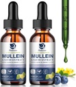 Mullein טיפות עבור Lungs, Lung Detox & ניקויse, טבעוני מולליין עלץ לחלץ Tincture עם Chlorophyll Elderberry, וכו ', תוסף צמחי טבעי עבור הנשימה, Immune, 60 משרתים