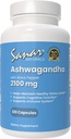 Sanar Naturals Ashwagandha 2,100 מ"ג - תוספי תמיכה מתח ו Mood - לקדם את Focus and Sustained אנרגיה, אבקה אשוגנדה והפקת שורש עם Black Pepper - non-GMO, 120 קפסולות