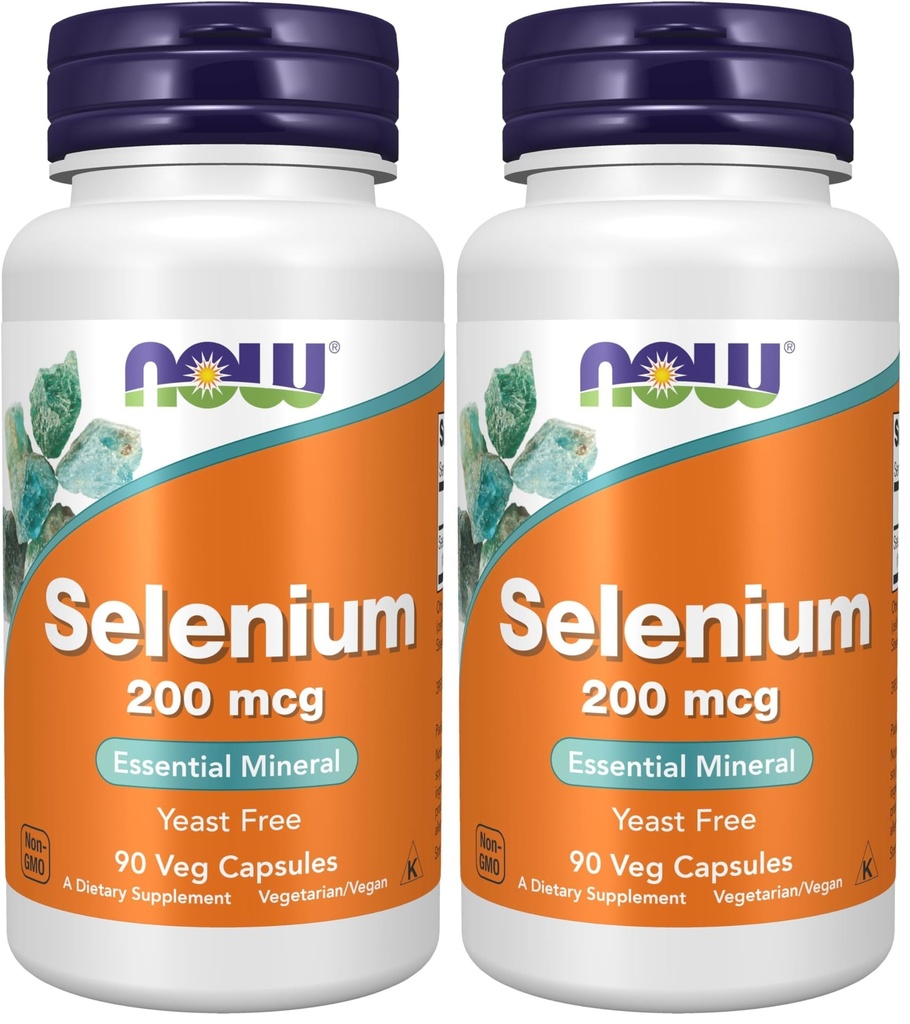 עכשיו תוספים, Selenium (L-Selenomethionine) 200 mcg, Essential מינרלים*, 90 קפסולות Veg (Pack of 2)
